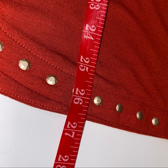 Ruby Rd. Rust Red Top w/ Gold embellishments on the neck, bottom & sleeves - Med - Picture 8 of 12
